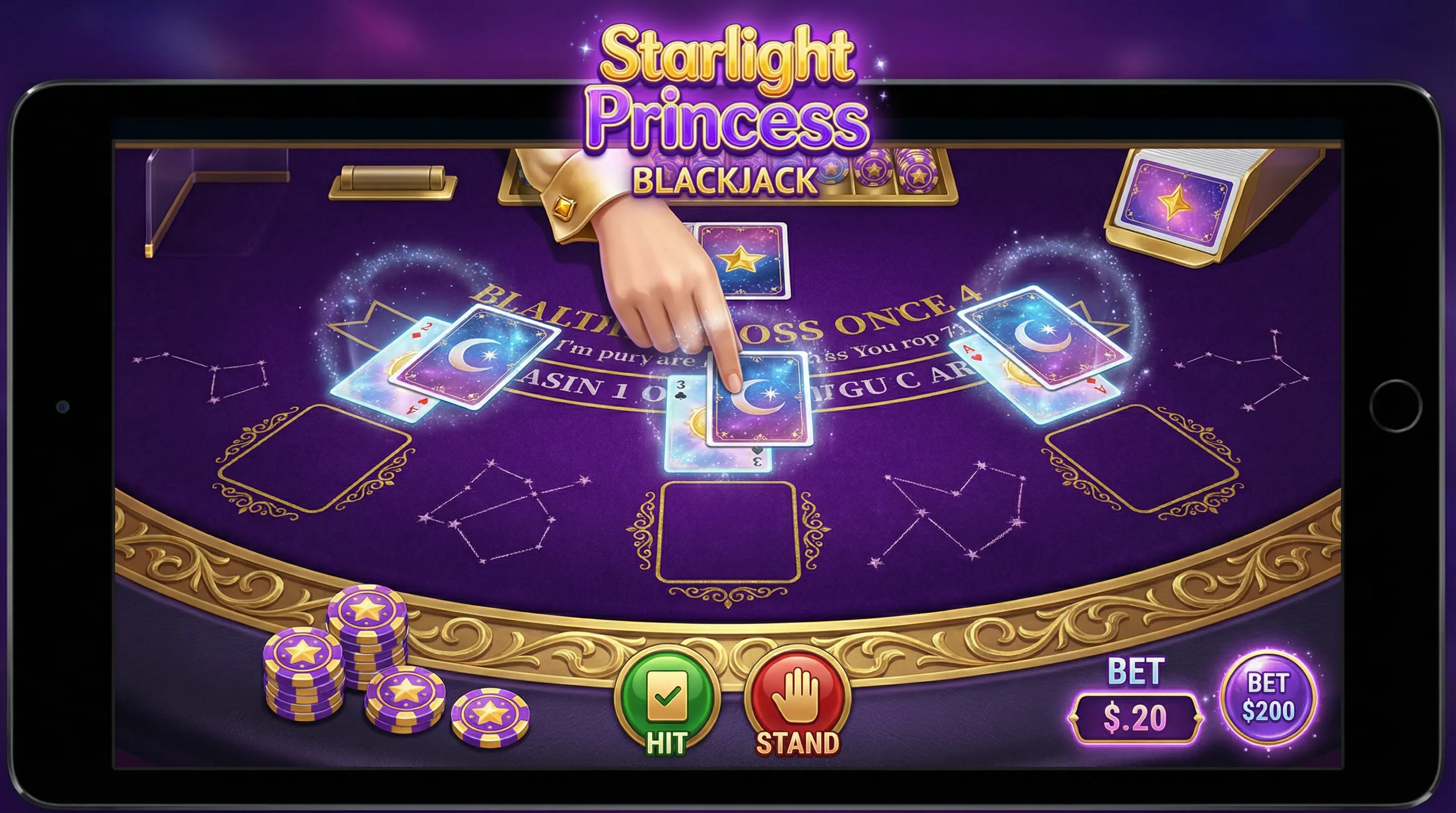 Gameplay de Blackjack no betboom interface do jogo