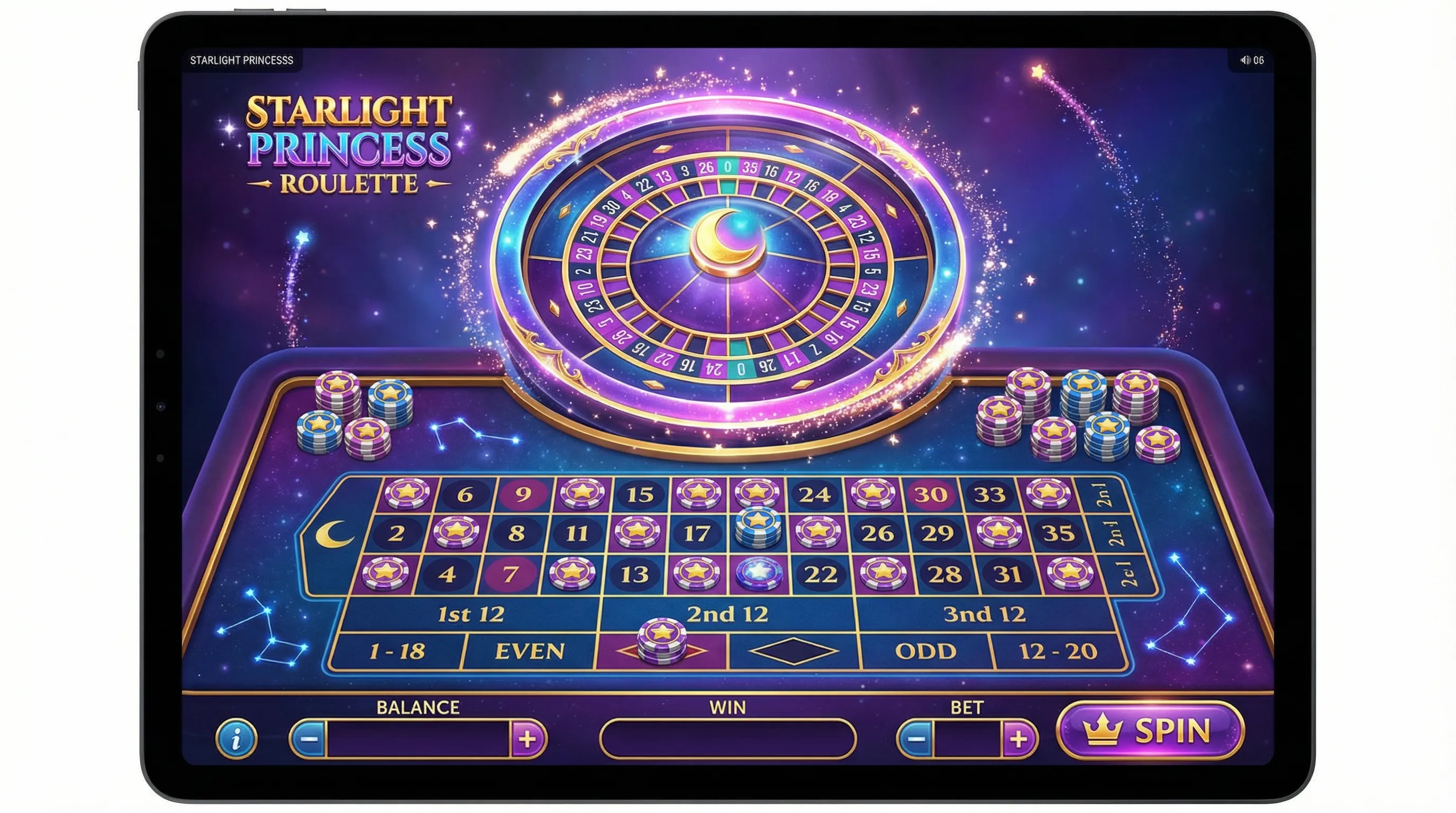 Interface de jogo da roleta betboom